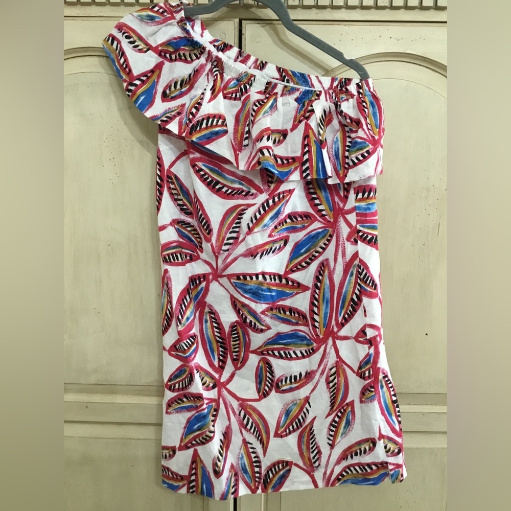 NWT J. Crew Tip Off The Shoulder Leaf Print Dress Sz XS